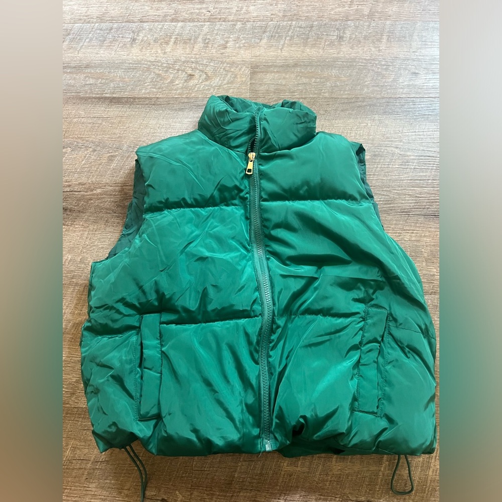 Green puffer vest